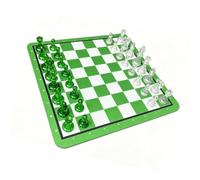 Tbest Jeu D'échecs de Voyage Jeu D'échecs Portable de Voyage (Vert Blanc)