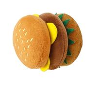Tbest Jouet en Peluche Grinçant pour Chien - Jouet en Peluche à Mâcher en Forme de Hamburger pour Mâcheurs Agressifs, Soulagement de l'anxiété et santé, en pour Animal Domestique Lavable en Machine