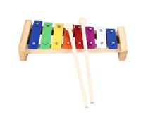 Tbest Jouet Musical Glockenspiel coloré pour Enfants, 8 Notes, avec 2 Maillets, Instrument d'apprentissage Précoce, en Aluminium et en Bois, éducatif et Sûr pour les Tout-petits