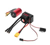 Tbest Kit combiné ESC moteur sans balais RC 3800 KV avec ESC étanche 45 A et moteur 4 pôles haute vitesse pour voitures télécommandées 1/10 1/12