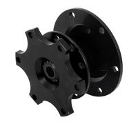 Tbest Kit D'adaptateur Universel de Moyeu de Volant à 6 Trous en Alliage CNC Haute Résistance, Conception de Course Professionnelle, Installation Facile et Retrait pour Voitures (BLACK)