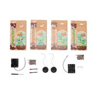 Tbest Kit de Construction Radio Bidirectionnelle pour Enfants, Jouet éducatif STEM en Bois avec Communication en Temps Réel à 500 M, pour Le Camping dans Le Jardin, activité