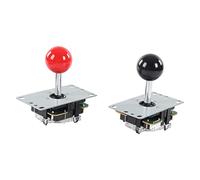 Tbest Kit de Jeux à Monter Soi-même, 2 Joueurs, LED, avec USB, Ordinateur, Joystick, Circuit imprimé, 30 Boutons de Cassette, Rouge et Noir