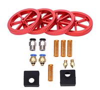 Tbest Kit de Mise à Niveau de l'extrudeuse d'imprimante 3D avec écrou de Nivellement Manuel, Ressorts de Lit et Amortisseurs - Bloc en Aluminium pour une Alimentation Fiable du Filament, une
