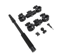 Tbest Kit de Montage pour Caméra de Moto, Rotation Universelle Réglable à 360 Degrés, Guidon Robuste en Alliage D'aluminium, Perche à Selfie avec Adaptateur de Tête Sphérique pour