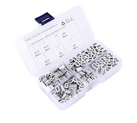 Tbest Kit de Sertissage à Double Virole, Assortiment de 180 Pièces, Embouts de Câble en Aluminium, pour Camping-car, Construction Ferroviaire, Machines Portuaires