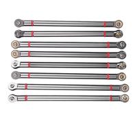 Tbest Kit de Tiges de Traction en Métal 1/10 pour Pièces de Mise à Niveau de Voiture sur Chenilles Scx10, Bielles en Alliage d'aluminium Haute Résistance, Distance d'essieu de 313mm (Ti Couleur)