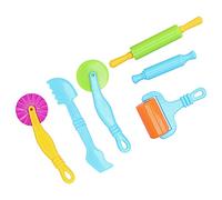 Tbest Kit d'outils de Pâte à Argile pour Enfants, 6 Pièces, Modélisation Artistique avec Rouleaux, Moules, Coupe-plastique, Apprentissage Précoce, Jeu en Classe