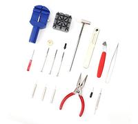 Tbest Kit d'Outils de Réparation de Montre 16 Pièces avec étui Portable - Outils Manuels en Acier allié pour Le Remplacement de la Batterie, Ajusteur de Sangle, Extracteur de Barre à Ressort -