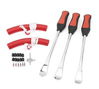 Tbest Kit d'outils de Réparation en Fer avec Levier de Cuillère à Pneu, Kit Détachable de Réparation avec Valve pour Moto, Vélo OL KitMoto, Accessoire fabriqué en Acier de Haute qualité. Super Quand