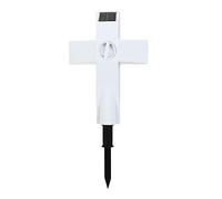 Tbest La Croix LED à énergie Solaire Allume Le Marqueur de Tombe de Jardin de Piquet de Pierre Tombale Commémorative de Tombe pour Les Décorations Funéraires Lumières de Chemin