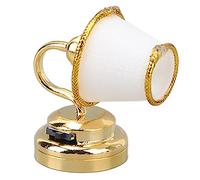 Tbest Lampe Murale pour Maison de Poupée, Lumière Dorée à L'échelle 1/12 | Design vintage, Batterie intégrée, Lumière blanche chaude, Métal de qualité supérieure