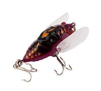 Tbest Leurre de Pêche Cigale pour Bar et Tête de Serpent, Double Hameçon Triple, Yeux Holographiques 3D, Hochet, Appât d'eau Douce, Couleurs Vives, Action Réaliste