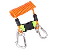 Tbest Longe à Spirale Anti-perte, Plongée Requin Coil Cordon avec Boutons-pression et Boucles à Dégagement Rapide(Orange)