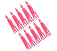 Tbest Lot de 10 Jupes de Calmar à la Traîne - Leurres de Pêche Souples avec des Yeux Réalistes, PVC de qualité Supérieure pour Eau Salée et Eau Douce, 16 Cm, Cible Le Saumon, Le Thon, Le Marlin (16