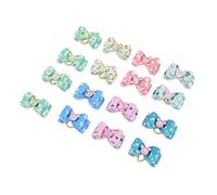 Tbest Lot de 16 Nœuds Floraux en Poils de Chien avec élastiques en Caoutchouc, en Polyester Doux pour Chiens de Petite et Moyenne Taille, Chats, Chiots, Mignons élastiques pour Cheveux pour Filles
