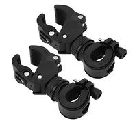 Tbest Lot de 2 supports rotatifs pour lampe de vélo à 360 degrés, clip de lumière LED sûr et stable avec poignée en caoutchouc souple pour protection du guidon
