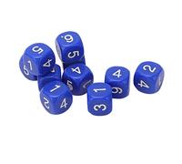Tbest Lot de 20 Dés à 6 Faces avec Coins Ronds - Dés Numériques en Plastique pour Jeux de société, Outils d'enseignement des Mathématiques, Jouets éducatifs pour Enfants - et Verts Sûrs (Blue)