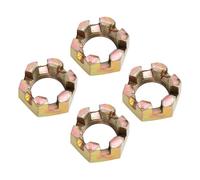 Tbest Lot de 4 écrous Crénelés pour Moyeu de Roue de 20 Mm, Alliage D'acier, Universels, pour Quad 250, Dirt Bike, ATV, Filetage Profond, Antirouille, zingué, Roulement M20