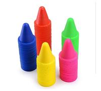 Tbest Lot de 50 Cônes à Vent pour Les Patins à roulettes, Cônes de Parcours d'obstacles avec Sac de Rangement pour l'Entraiment de Football, d'Entraiment PE Colorés, Parfaits