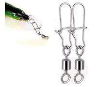 Tbest Lot de 50 pivots de pêche avec broche, connecteurs de roulements en acier inoxydable, 2# 4# 5# 6# 8# pour pêche en eau douce et en eau salée sans nœuds (5#)