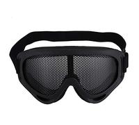 Tbest lunette airsoft,Airsoft Metal Mesh Goggles Tactical Mesh Goggles Lentilles en acier Lunettes de La moitié du visage Couvre-chefs Bandeau Googles replacement pour le cyclisme en