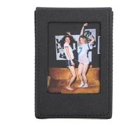 Tbest Mallette de Rangement pour Cartes Photo de Grande capacité, Boîte de 50 Feuilles en PVC de 3 Pouces pour les Voyages et le Bureau (BLACK)