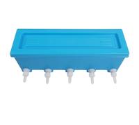 Tbest Mangeoire pour Petits Animaux de Ferme avec 5 Tétines, capacité de 8 litres, Outil d'alimentation pour Le Lait de Bétail, pour Bovins, Moutons, Chiots, Fixation Murale, Bleu