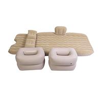 Tbest Matelas Gonflable pour Voiture, Camping, Voyage, Lit en PVC avec Oreiller, Intérieur et Extérieur, Coussin Portable pour Siège Arrière, Plage, Piscine (Beige)