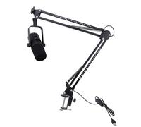 Tbest Microphone de Jeu, éclairage RVB Dynamique avec Double Interface XLR et USB C, Microphone Réglable et Volume de Réverbération, Interrupteur Muet intégré, Prise Casque 3,5 Mm, pour (Black)