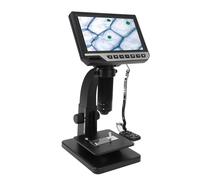 Tbest Microscope Biologique Numérique avec écran LCD 7 Pouces 500x 2000x Double Objectif 12MP Camera 1080p Video 10 Lights LED Réglables pour Inspection de Recherche Médicale en