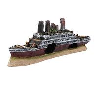 Tbest Mini Modèle Titanic pour Petit Aquarium, SH, Décor d'Aquarium Titanic Perdu naufragé Bateau Décoration d'Aquarium Ornements d'épave