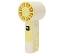Tbest Mini Ventilateur Portable Puissant Ventilateur de Refroidissement Rechargeable par USB, Silencieux et Compact pour les Voyages, le Maquillage, le Bureau, l'extérieur, Batterie 4000 MAh, Jaune