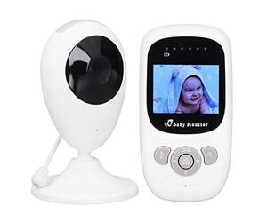 Tbest Moniteur de bébé avec Appareil Photo et Audio à 2 Voies Construit dans la Surveillance de la Température Musicale .4 Pouces D'écran LCD Nuit Infrarouge sans Fil (Prise UE)