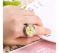 Tbest Montre à Ringus à Doigt en Quartz Round Watch, élégant Style de Bague Spéciale, adapté à la Fête de Rencontres Détendue, Excellent pour Les Amis de la Famille, Design-Design Résistant (Yellow)