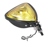 Tbest Moto Phare Rétro Projecteur 12V 55W Lentille Jaune Boîtier Noir Étanche En Acier Shell Spot Light pour Toutes Les Motos VTT