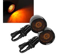 Tbest Motorcycle Universel Signal de Virage Clair Grille Rétro Frein LED High Luminal Purity Start Rapide Installer Easy Chrome Black Shell pour la Plupart des Motos 1 Régler à Droite (Noir jaune)