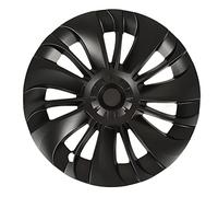Tbest Moyeu de Roue 19 Pouces pour 2020 - 2023, Abs Noir Mat, Conception Sportive à 14 Rayons, Ajustement sans Bruit et Enjoliveur de Roue Antichoc, 4 Pièces (Symétrique)