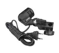 Tbest NiceFoto E27 Support D'ampoule Tête D'éclairage Photo Photographie Studio Support de Lumière Durable ABS Plastique Noir 10,5 X 15 X 5 Cm Câble 350 Cm pour Petits Flash LED Lampes à (Prise UE