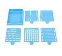 Tbest Note Stencil ABS Templates | Déversements résistants, organisation facile, pack de 5 modèles avec boîte de rangement