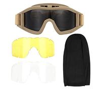 Tbest Occhiali Softair Antiappannamento,Tactics Goggle,Tactics Goggles Airsoft Paintball Ski Anti Dust Anti Fog Eye Protection Glasses Anti Fog Glasses(marron)