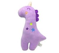 Tbest Oreiller de Ceinture de sécurité en Forme D'animal Mignon Rempli de Coton PP, Housse Amovible Lavable, Conception à Crochets et Boucles pour la Sieste des Enfants, Idéal pour le (PURPLE)