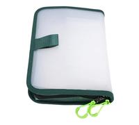 Tbest Organiseur d'appâts double face à 10 compartiments, sac à appâts de pêche, double système de fermeture éclair, construction en PVC transparent, design compact prêt à voyager, rangement portable