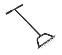 Tbest Outil Manuel d'aérateur de Pelouse avec 48 Pointes pour l'aération du Sol du Jardin - Construction en Acier Robuste pour Un Entretien Efficace de l'herbe et Un Ameublissement Compact du Sol