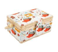 Tbest panier à couture Boîte à Couture Panier Kit de Couture Boîte à Outils Rangement Orange Petit Kit de Couture de mercerie kit