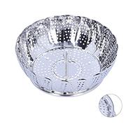 Tbest Panier à Vapeur en Acier Inoxydable, Support Alimentaire Pliable pour Autocuiseur, Cuiseur à Riz, Outil de Cuisine Multi-usage, Passe au Lave-vaisselle, Support de Cuisson Antirouille (Cuiseur
