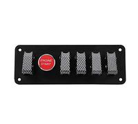 Tbest Panneau D'interrupteur D'allumage, 12V 40A 6 Groupes de Démarrage | Panneau D'interrupteurs à Bascule, Aluminium et ABS, Couvercle Aviation, Voitures de Course et Camping-cars, Bateaux,