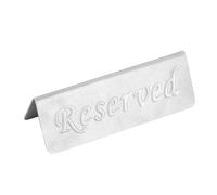Tbest Panneau Réservé en Acier Inoxydable avec Lettres Gravées (SILVER) | Visibilité double face, design compact, facile à utiliser, idéal pour les restaurants.