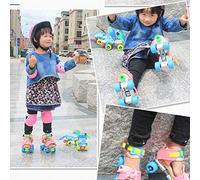 Tbest Patins à roulettes Réglables pour Enfants Chaussures de Patinage à Double Rangée avec Frein - Bleu Vif Taille Jeunesse 18-23 Cm Roues de Sport Intérieures et Extérieures Confortables (Pink)
