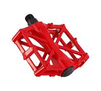 Tbest Pédales de Vélo Plateforme de Vélo à Pédale Plate Plate-Forme de Pédale -Forme Large Antidérapante en Alliage D'aluminium Léger 1 Paire de Couleurs Vives pour VTT de (Rouge)